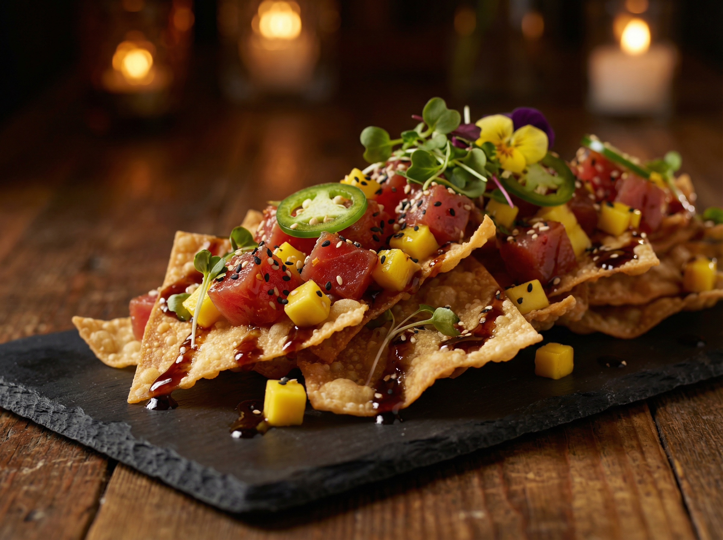 Tuna Poke Nachos